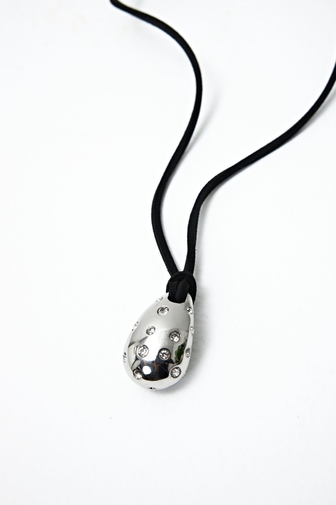 L155AJN1 COLLAR CON CORDON Y DIJE ACERO CON STRASS
