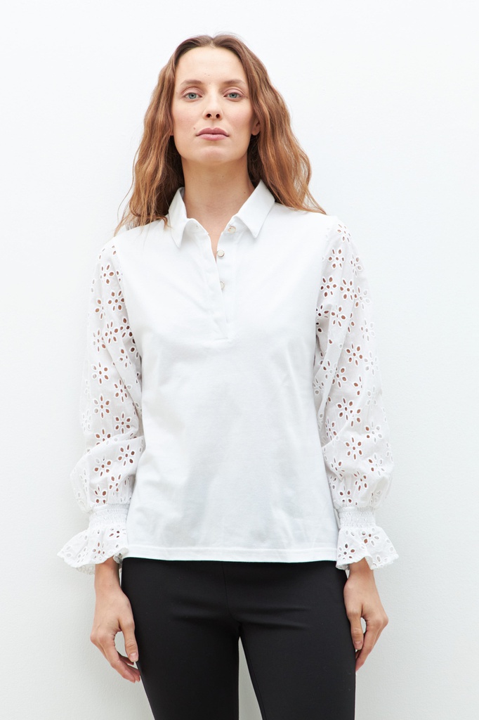 L163GTL2 REMERA CON MANGAS DE BRODERIE