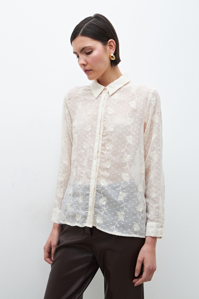 L160GBL13 CAMISA PLUMETTI BORDADO FLORAL