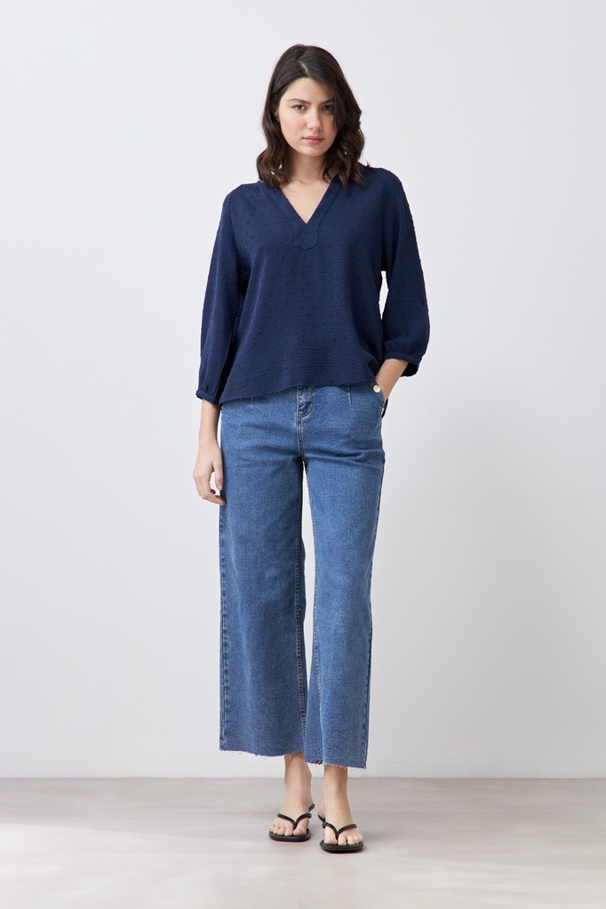 L166GBH7 BLUSA FANTASIA ESCOTE V