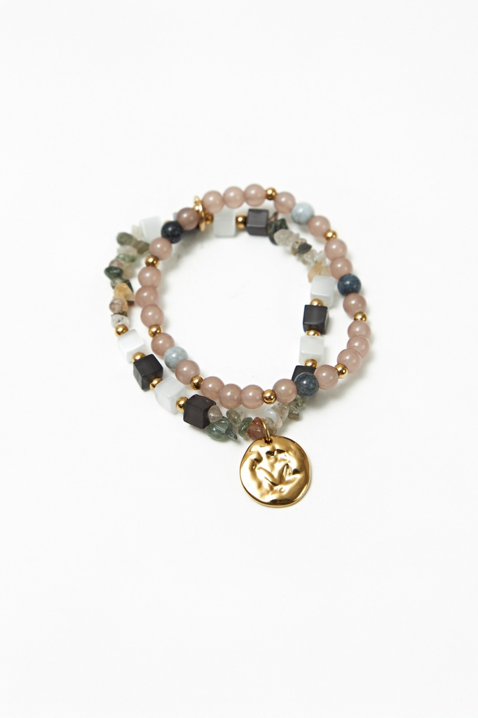 L165AJB1 PULSERA PIEDRAS NATURALES CON DIJE ACERO