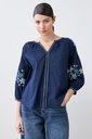 L165GBL11 BLUSA BOHO CON BORDADOS