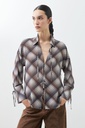 L165GBL9 CAMISA ESCOCESA CON LAZOS