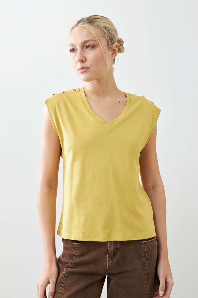 L165GTH1 REMERA CON BOTONES EN HOMBROS