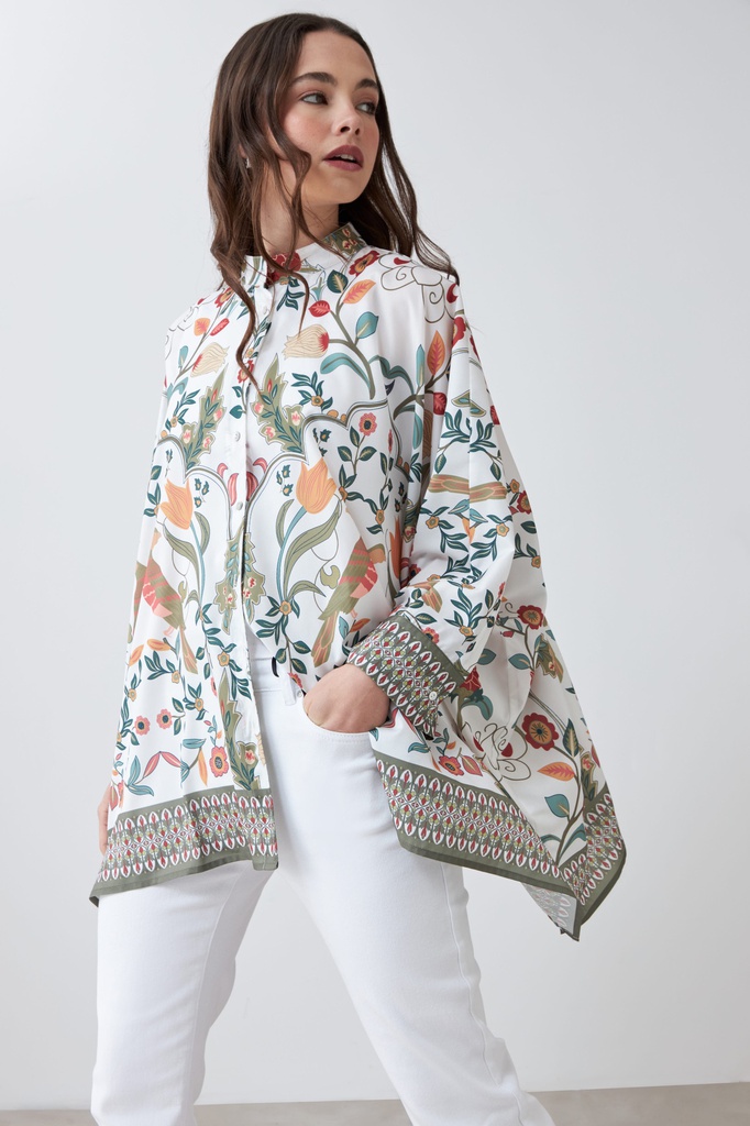 L167GBL3 CAMISA OVERSIZED CON ESTAMPA FLORAL