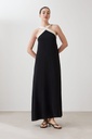 L167GDX5 MAXI VESTIDO ESCOTE HALTER BICOLOR