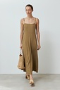 L168GDX1 VESTIDO DE LINO BRETEL FINO CON CORTES