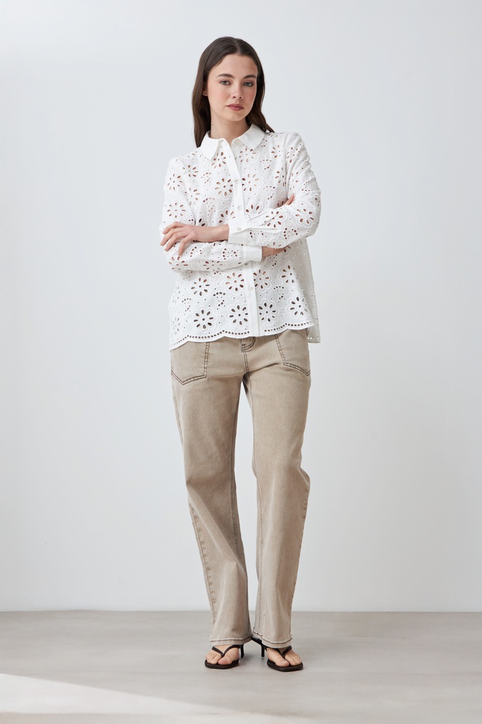 L167GBL6 CAMISA DE BRODERIE
