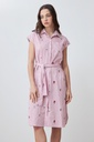 L167GDM11 VESTIDO RAYADO CON BORDADOS FLORALES