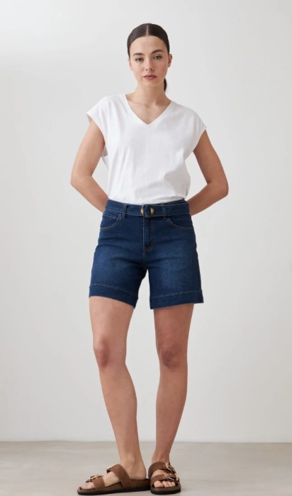 L167GPH1 SHORT DE JEAN CON CINTO