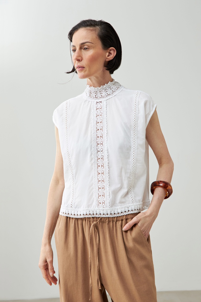 L168GBH7 BLUSA ROMANTICA CON PUNTILLAS