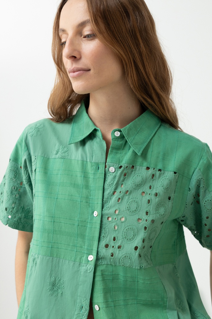 L168GBH8 CAMISA PATCHWORK DE BRODERIE