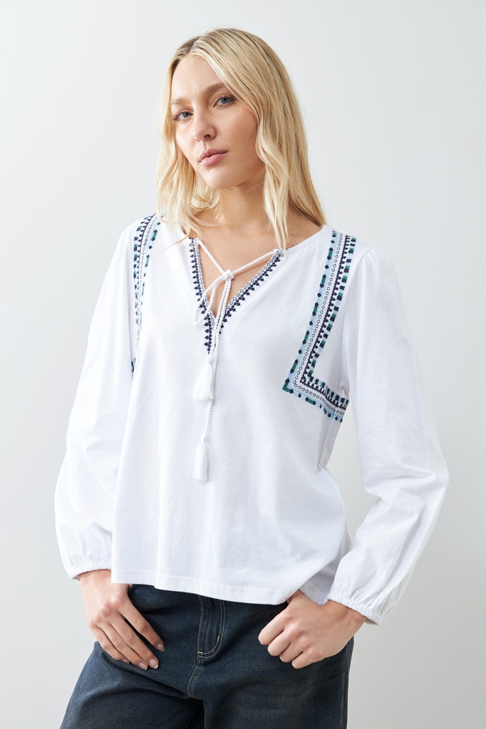 L165GTL2 REMERA BOHO CON BORDADOS