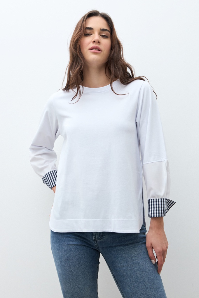 L170GTL2 REMERA CON PUÑOS VICHY