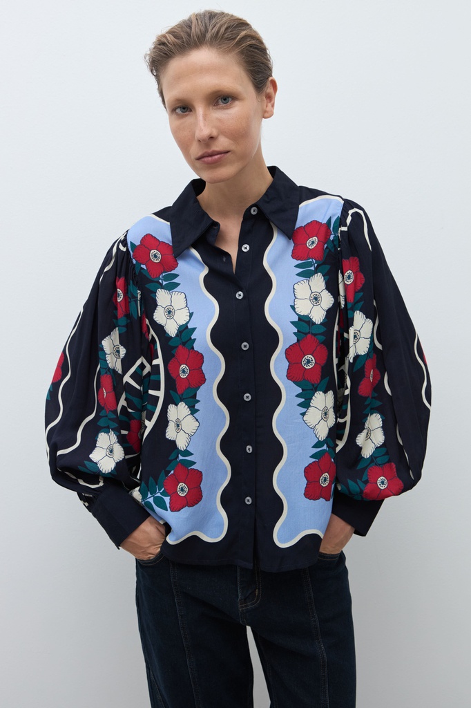 L170GBL17 CAMISA ESTAMPA FLORAL NATIVA