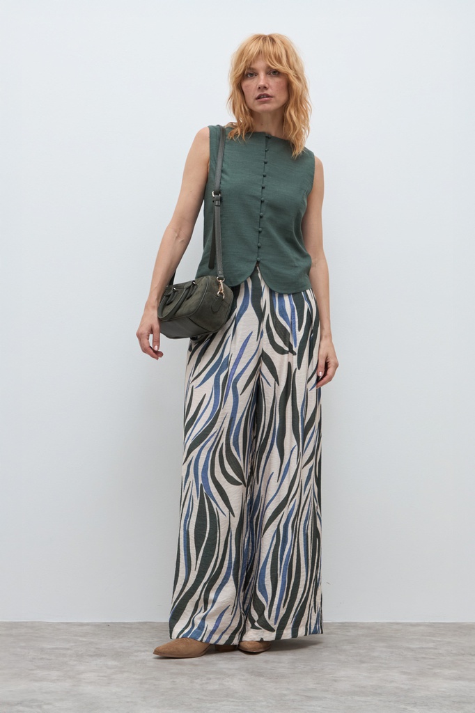 L172GPP12 PANTALON ESTAMPADO WIDE LEG PINZADO