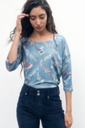 L150GBT1 BLUSA ESTAMPADO ROMBOS FLORALES