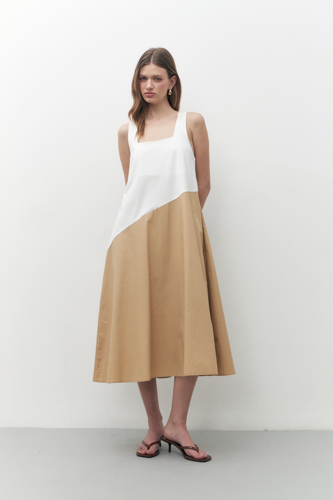 L157GDX10 MAXI VESTIDO BICOLOR