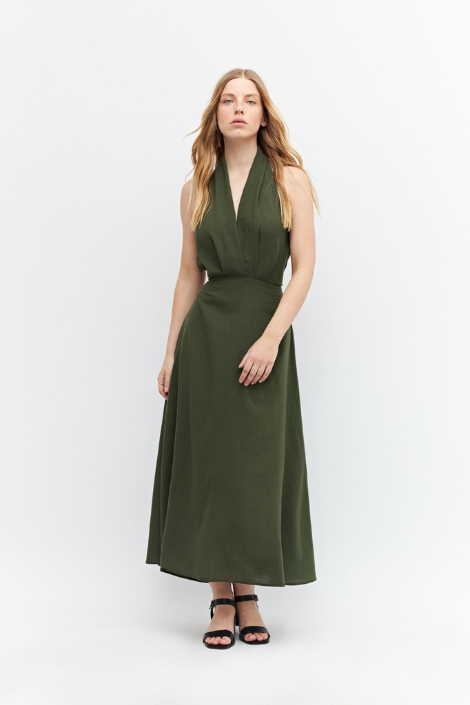 L158GDX15 VESTIDO EVASE ESCOTE HALTER