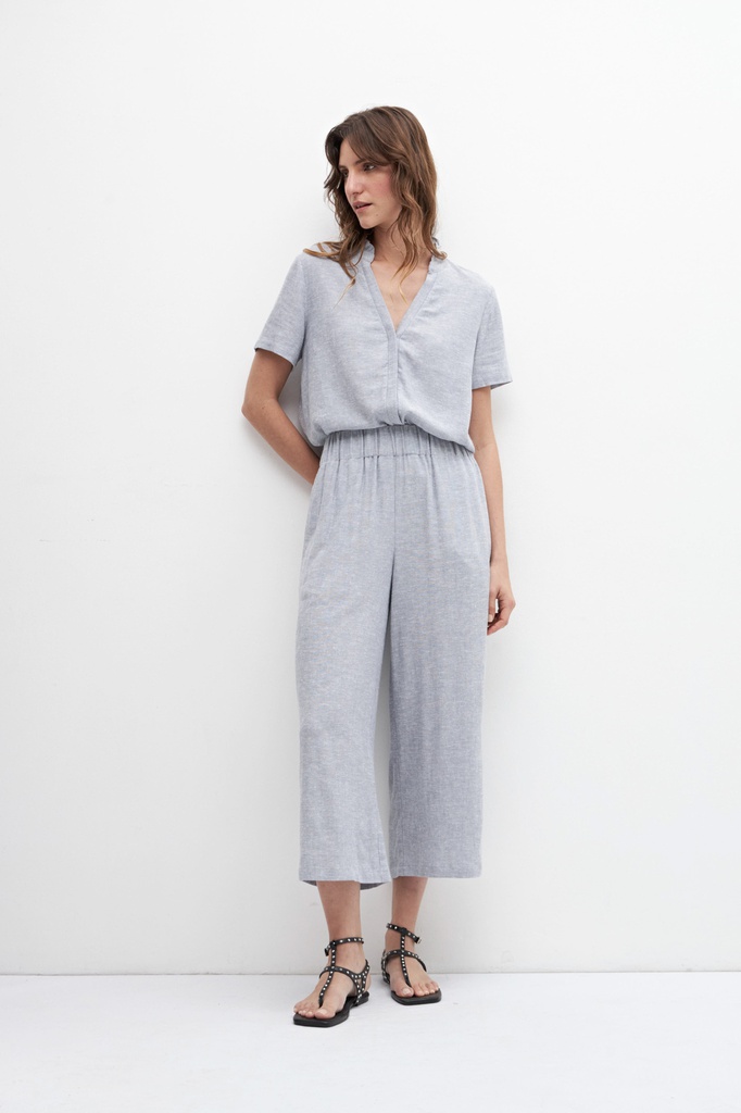 L158GPP3 PANTALON WIDE LEG DE LINO