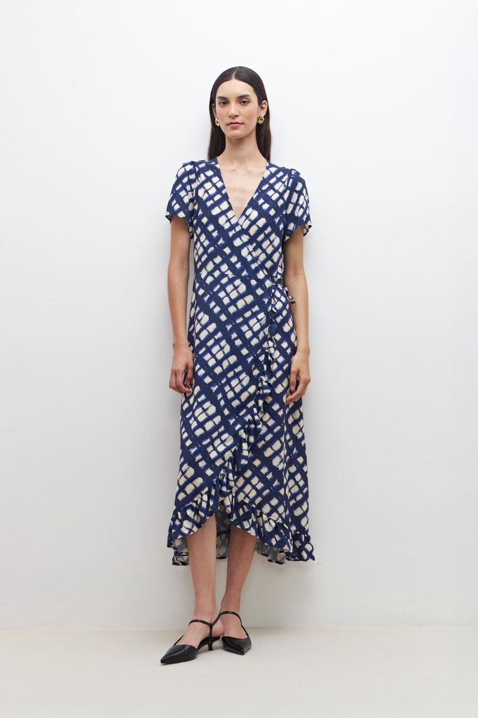 L159GDX1 VESTIDO CRUZADO ESTAMPADO