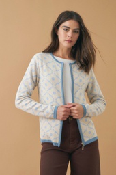 L140GKC3 CHAQUETA TEJIDA FLORAL