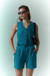 L148GPS1 SHORT DE LINO CON PINZAS