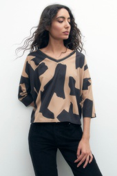 L152GBL1 BLUSA FRENTE ESTAMPADO ABSTRACTO
