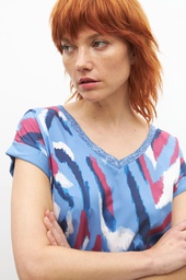 L155GBH6 BLUSA FRENTE ESTAMPADO NOSTALGIA MARINA