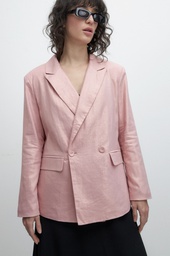 L157GOB2 BLAZER DE LINO OVERSIZE METALIZADO