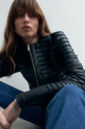 L155GOJ1 CHAQUETA ECO CUERO CON TUL