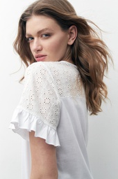 L157GTH2 REMERA COMBINADA CON BRODERIE