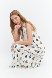 L158GDX3 MAXI VESTIDO HALTER ESTAMPADO