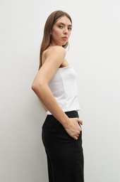L158GPP2 PANTALON ANCHO DE LINO CON TAJO