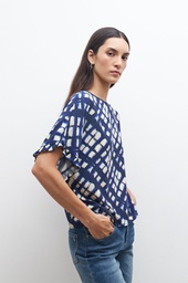 L159GBH1 BLUSA ESTAMPADA CON VOLADOS