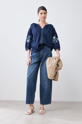 L165GBL11 BLUSA BOHO CON BORDADOS