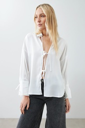 L165GBL17 CAMISA SATIN CON LAZOS