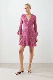 L165GDM4 VESTIDO ESTAMPADO CON VOLADOS