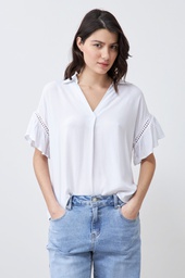 L166GBH6 BLUSA CON VOLADO