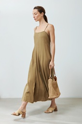 L168GDX1 VESTIDO DE LINO BRETEL FINO CON CORTES