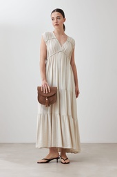 L167GDX4 MAXI VESTIDO CON FRUNCES